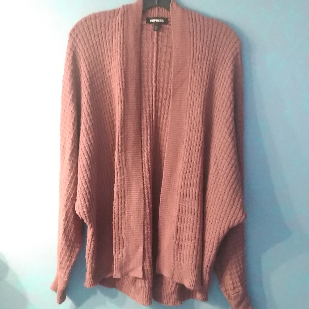 Oversized Soft Comfy Blush/Pink Cardigan Warm Lightweight Sweater Open Knit
